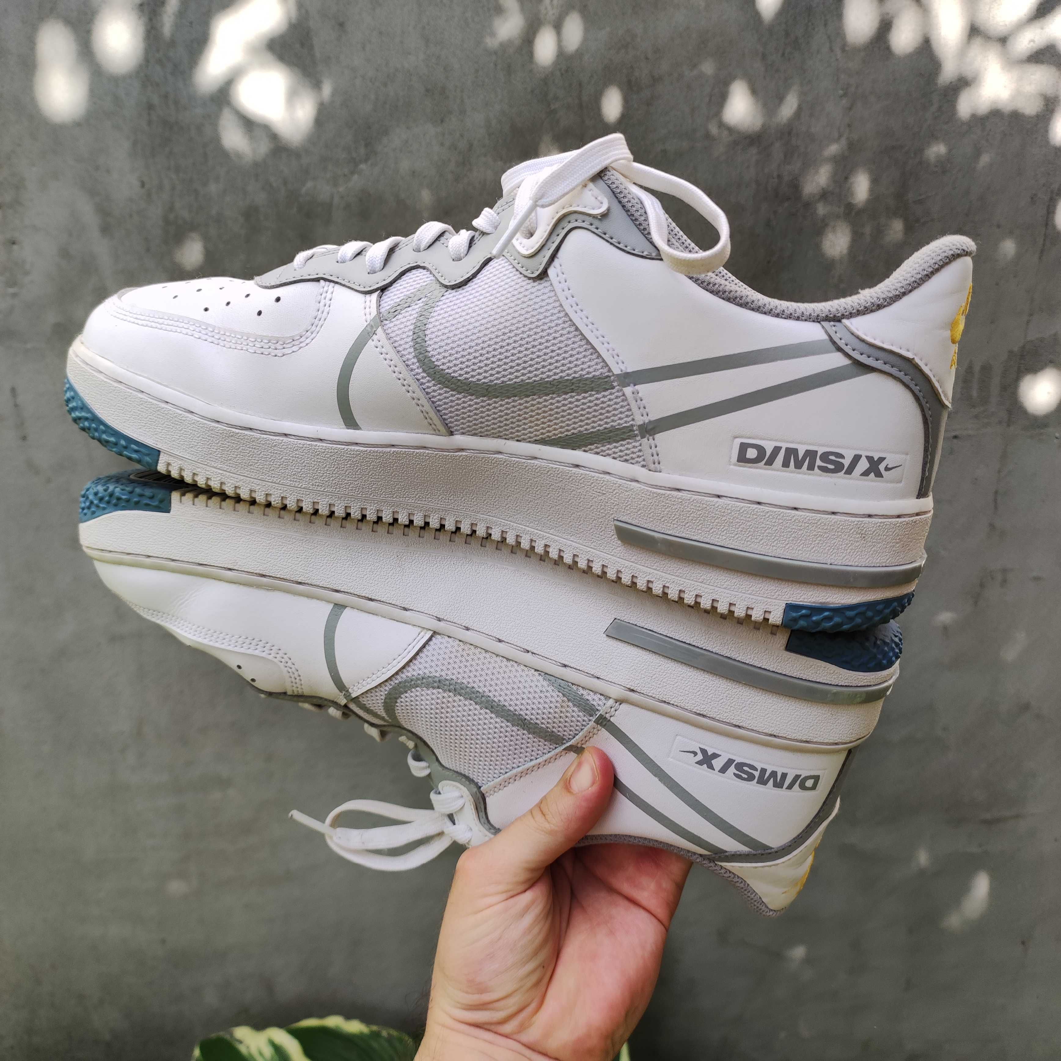 MĘSKIE Buty Nike AIR Force 1 Białe React Swoosh Skóra D/MS/X