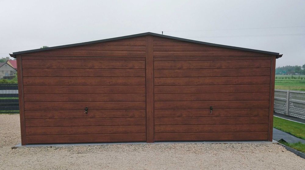Garaż blaszany drewnopodobny 6x5.80, 6x6 konstrukcja profil Producent