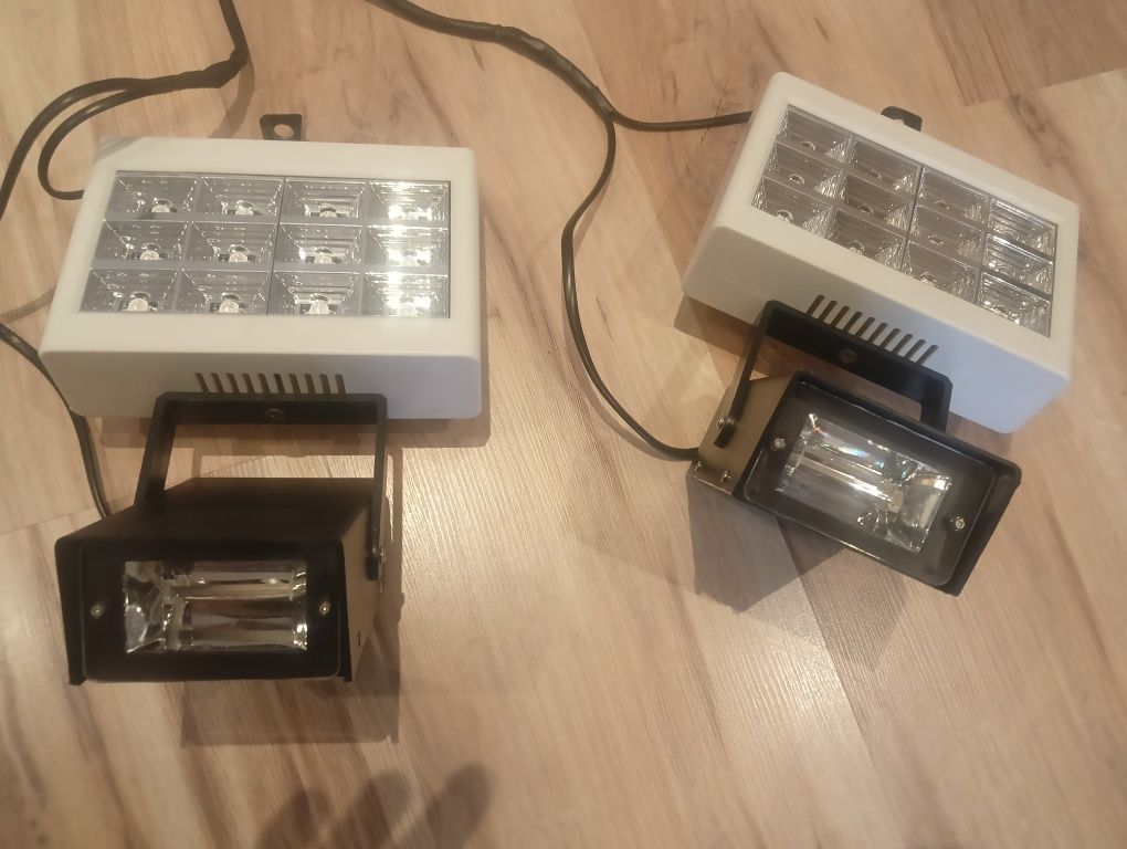 Lampy sceniczne / dyskotekowe / stroboskop. MOCNE. Zestaw 4 szt+GRATIS