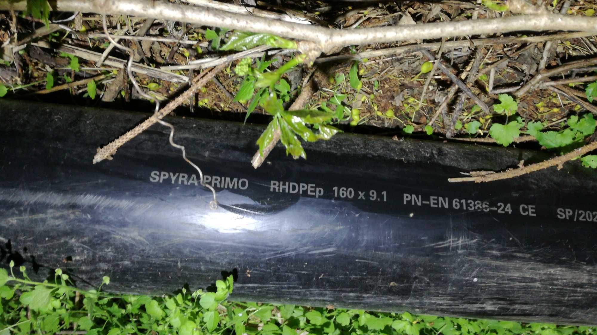 Czerwona Rura karbowana w odcinkach 6m średnica 160mm