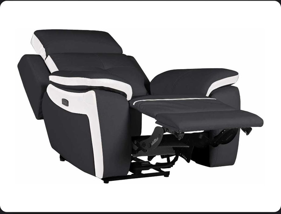 Fotel ze skóry bydlęcej z elektryczną funkcją relax