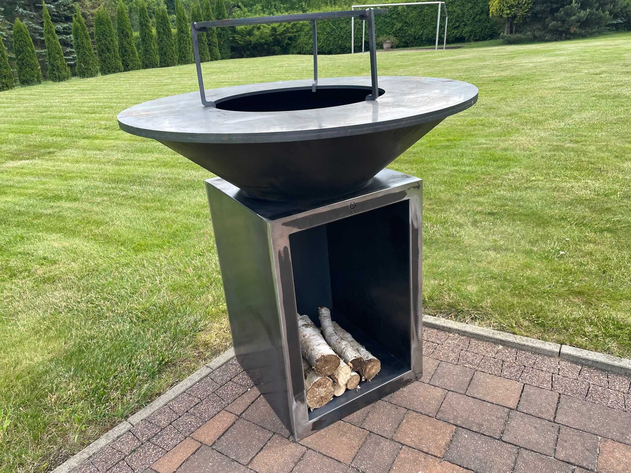grill drzewny OFYR 100 cm - nowy z dodatkowym rusztem