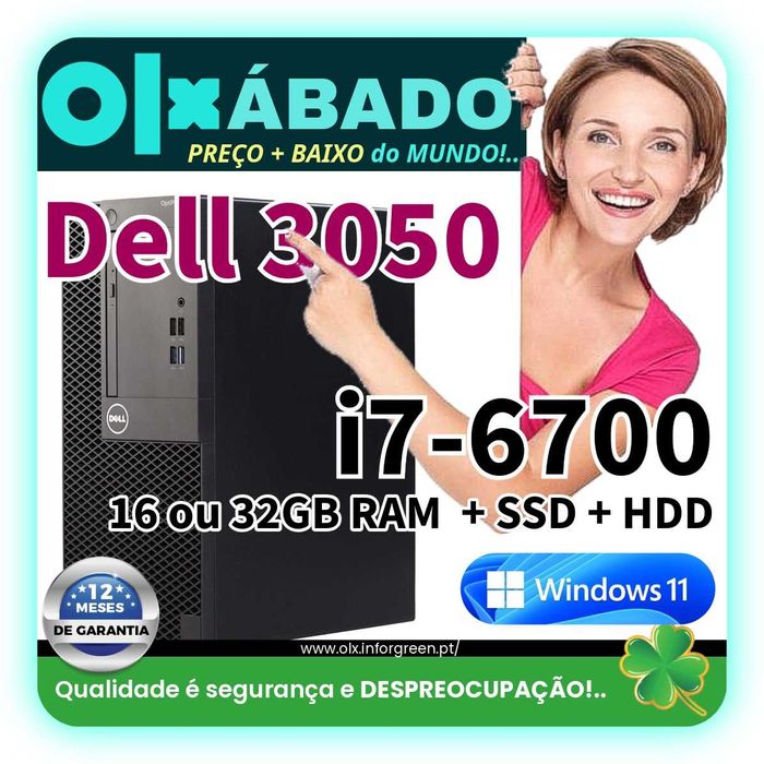 Desktops DELL 3050 - i7-6700 - W11 - OLX SÁBADO até 18/10/25