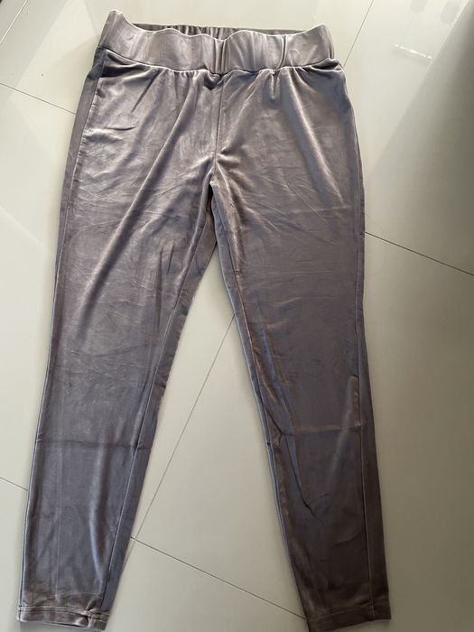 Damskie spodnie dresowe aksamitne welurowe L XL