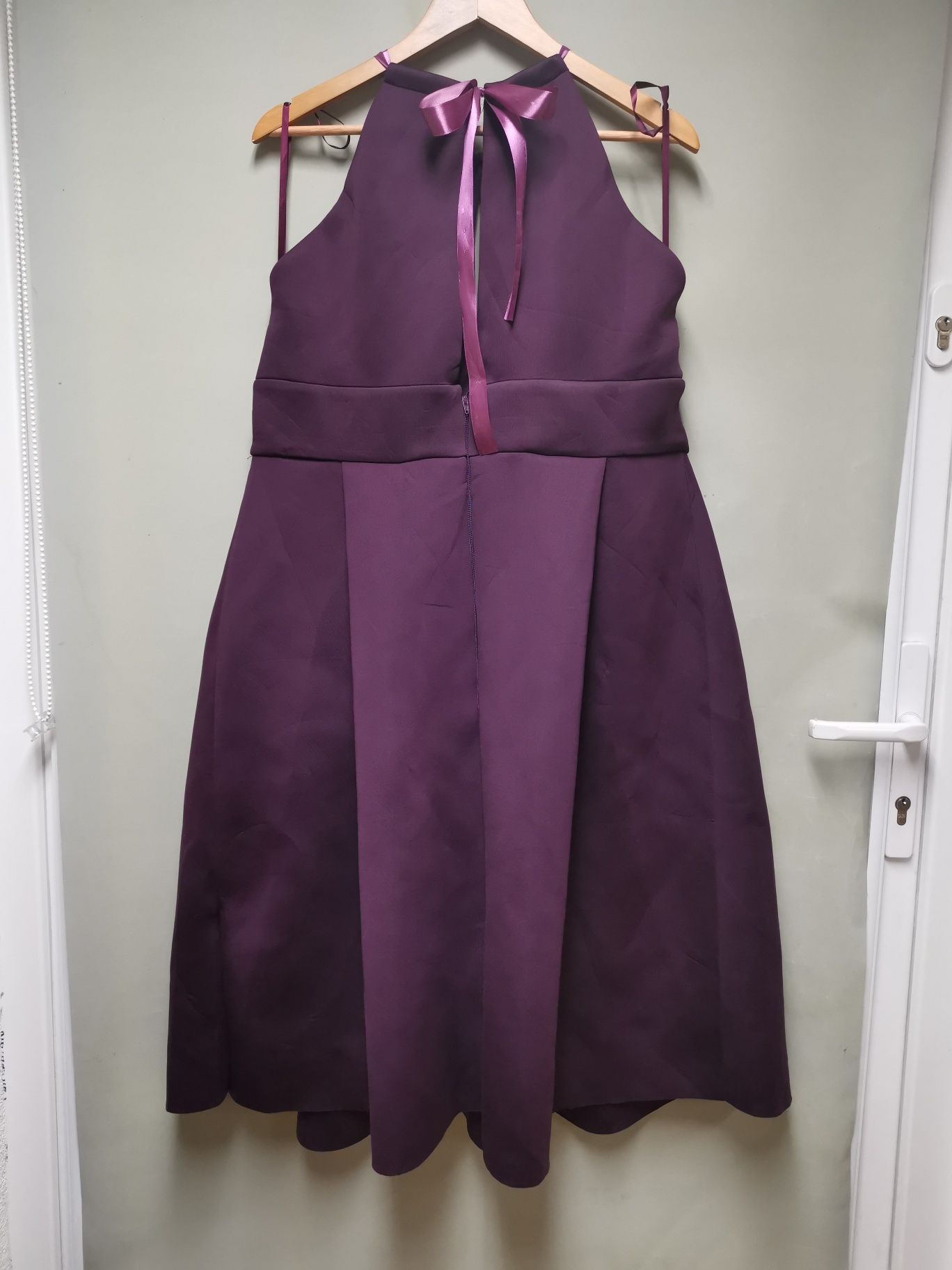 50 xxxl Sukienka śliwkowa, sukienka midi fiolet, plus size Asos Curve