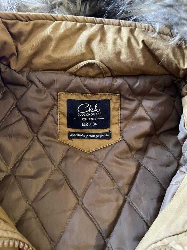 Clockhouse 75 утеплена стильна куртка-парка XS з капюшоном, синтепон
