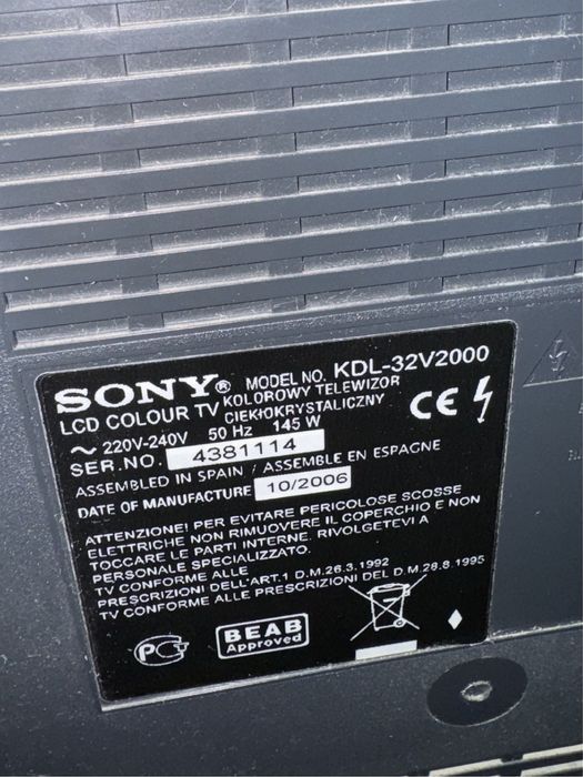 Телевізор Sony KDL-32V2000 + колонки SVEN BF-11