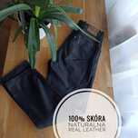 Czarne skórzane spodnie 100% naturalna skóra, r. 38 klasyczne, eleganc