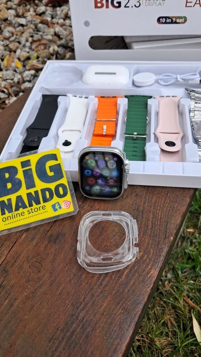 Relógio inteligente i20 Ultra Max Suit 2 com 7 pulseira e Airpod + pro