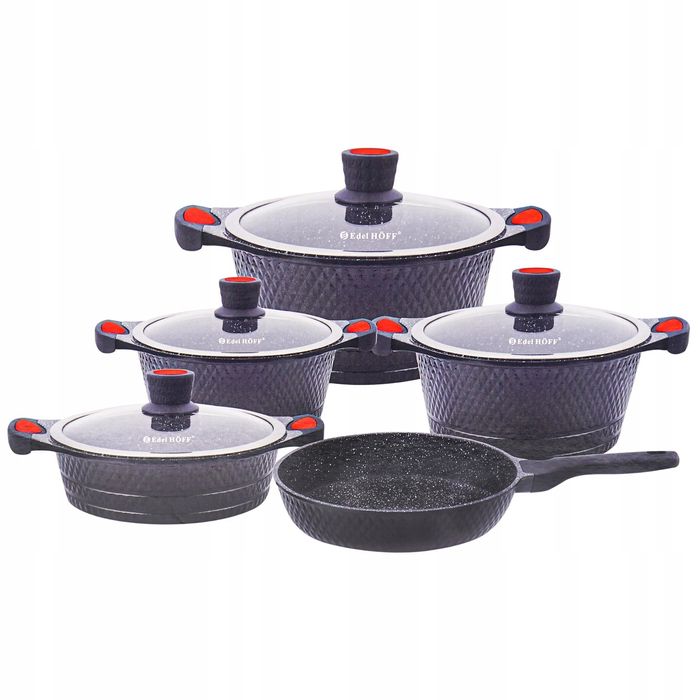 garnki marmurek wzór 3d romby bez pfoa 11el.