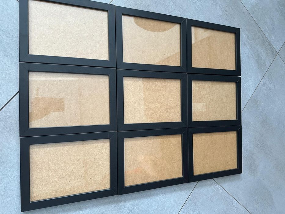 9x ramka na zdjęcie czarna 15x21