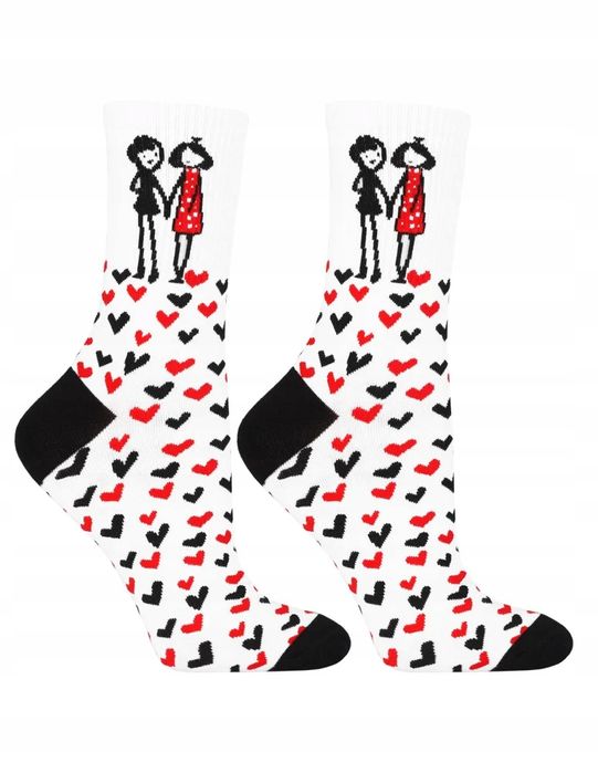 Skarpetki Damskie Walentynkowe Miłość Para 3Pary Prezent Moraj 35-38