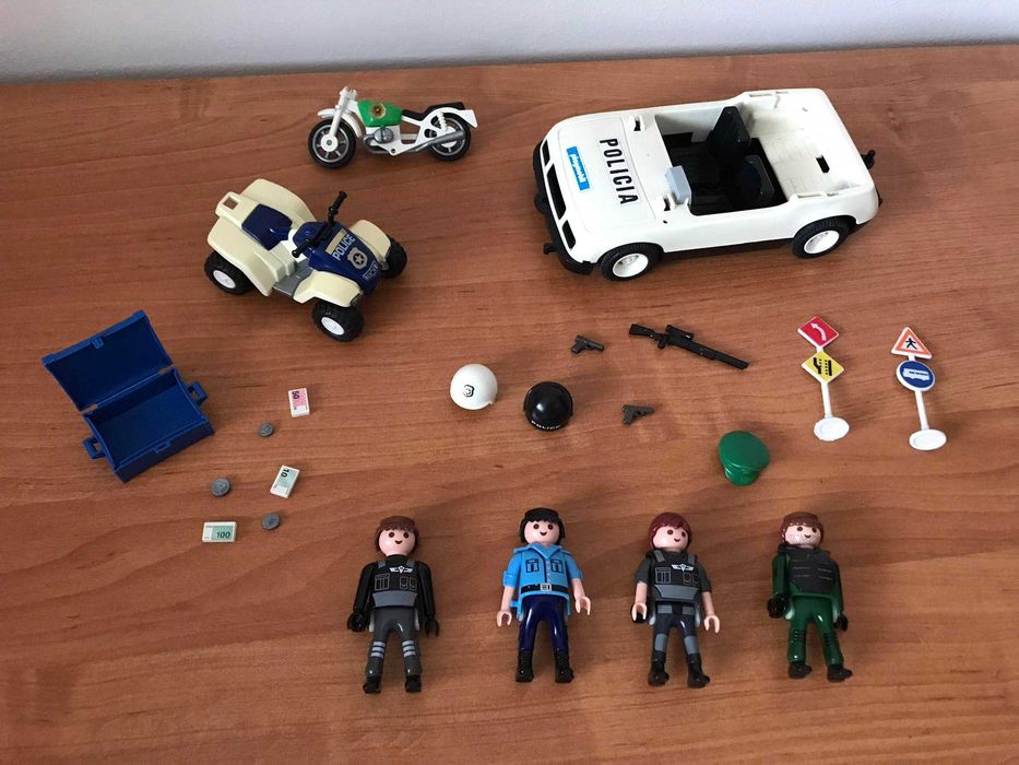 Playmobil conjuntos bonecos carros motas barcos figuras policia
