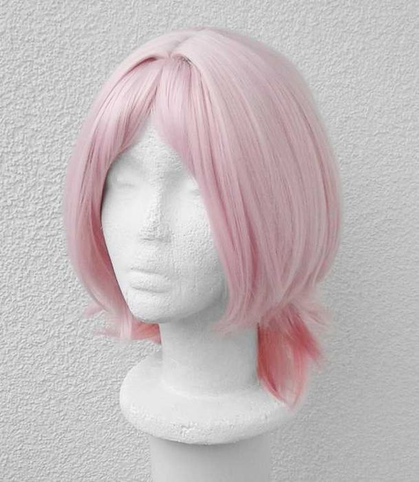 Różowa peruka krótka ombre Dahlia Genshin Impact cosplay różowy wig