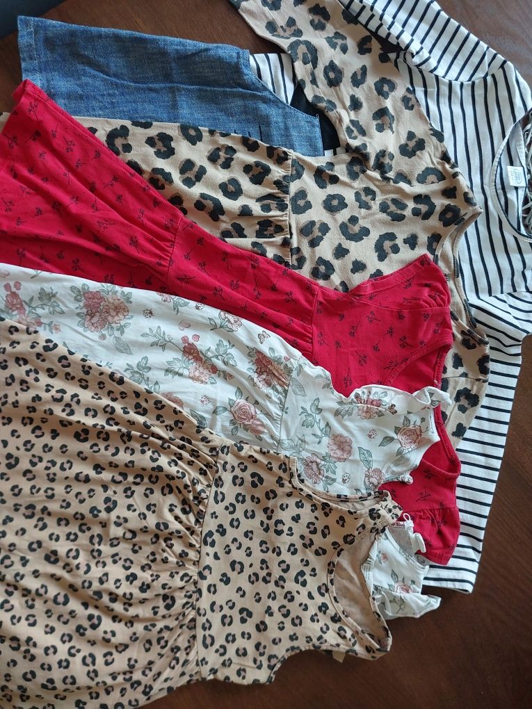 5 sukienek h&m i inne 104/116