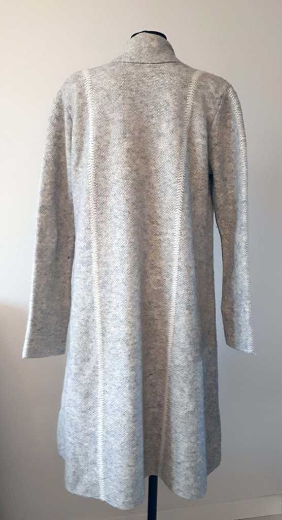 Zara Knit Wiosenno-jesienny długi kardigan z domieszką wełny