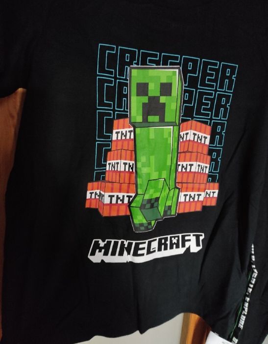Piżama Minecraft czarna krótki rękaw 146 chłopięca