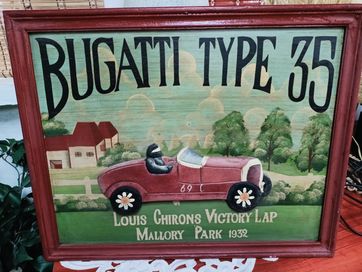 Stary obraz Bugatti Type35-Louis Chirons 1932.