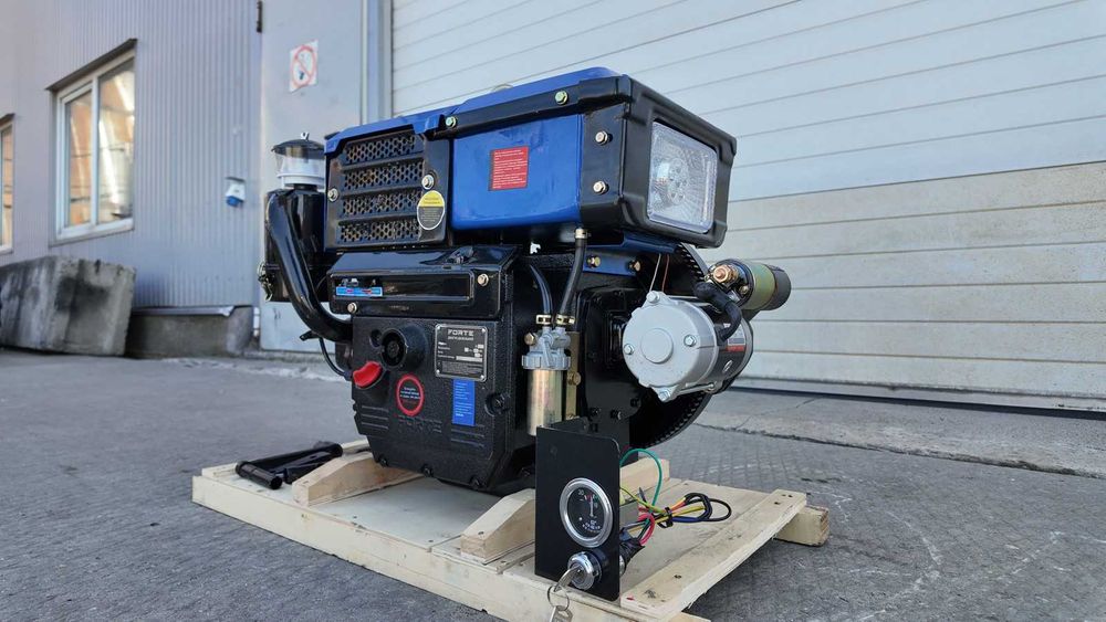 Двигун FORTE Д-190Е дизель 10 к.с. електростартер! маховик зі шківом!