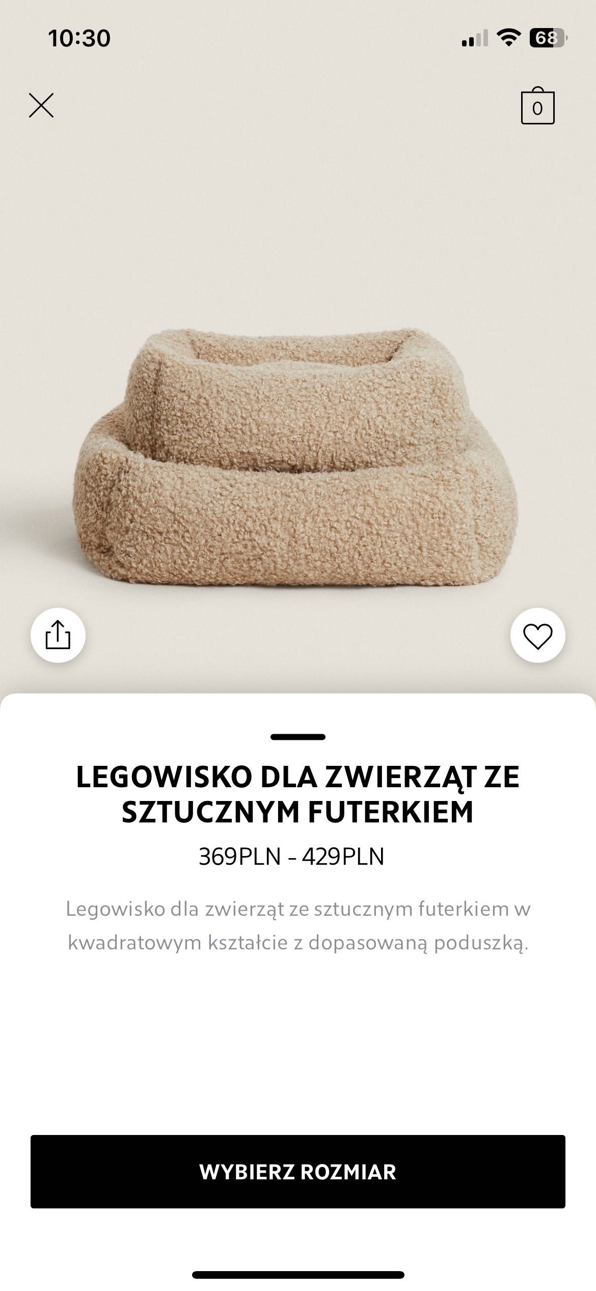 Legowisko dla zwierząt ze sztucznym futerkiem, zara home, westwing