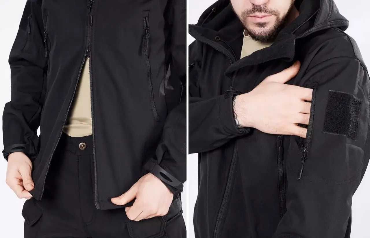 Костюм софтшелл Gwild Чорний Soft Shell на флісі розміри S-5XL