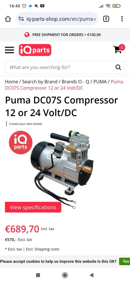 Mini compressor puma