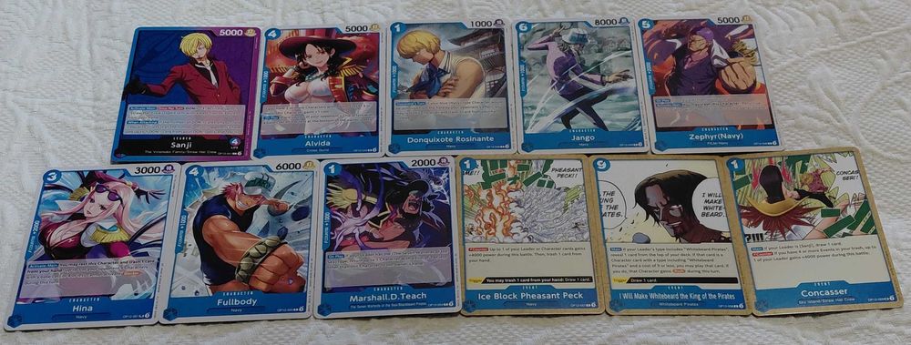 lote de 52 cartas one piece tg op12