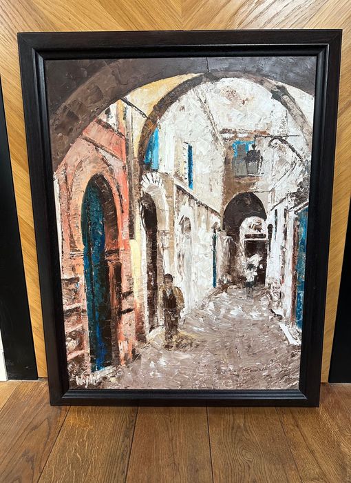 Obraz olejny Souq Tunezja Profesjonalnie oprawiony w duza rame