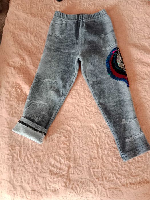 Spodnie legginsy getry ciepłe na zimę jednorożec 98/104