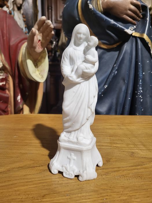 Stara porcelanowa Maryja z dzieciątkiem Jezus Matka Boska