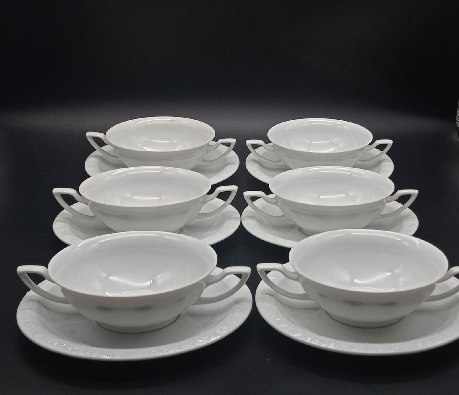 Rosenthal Biała Maria Bulionowka x6 kompletow