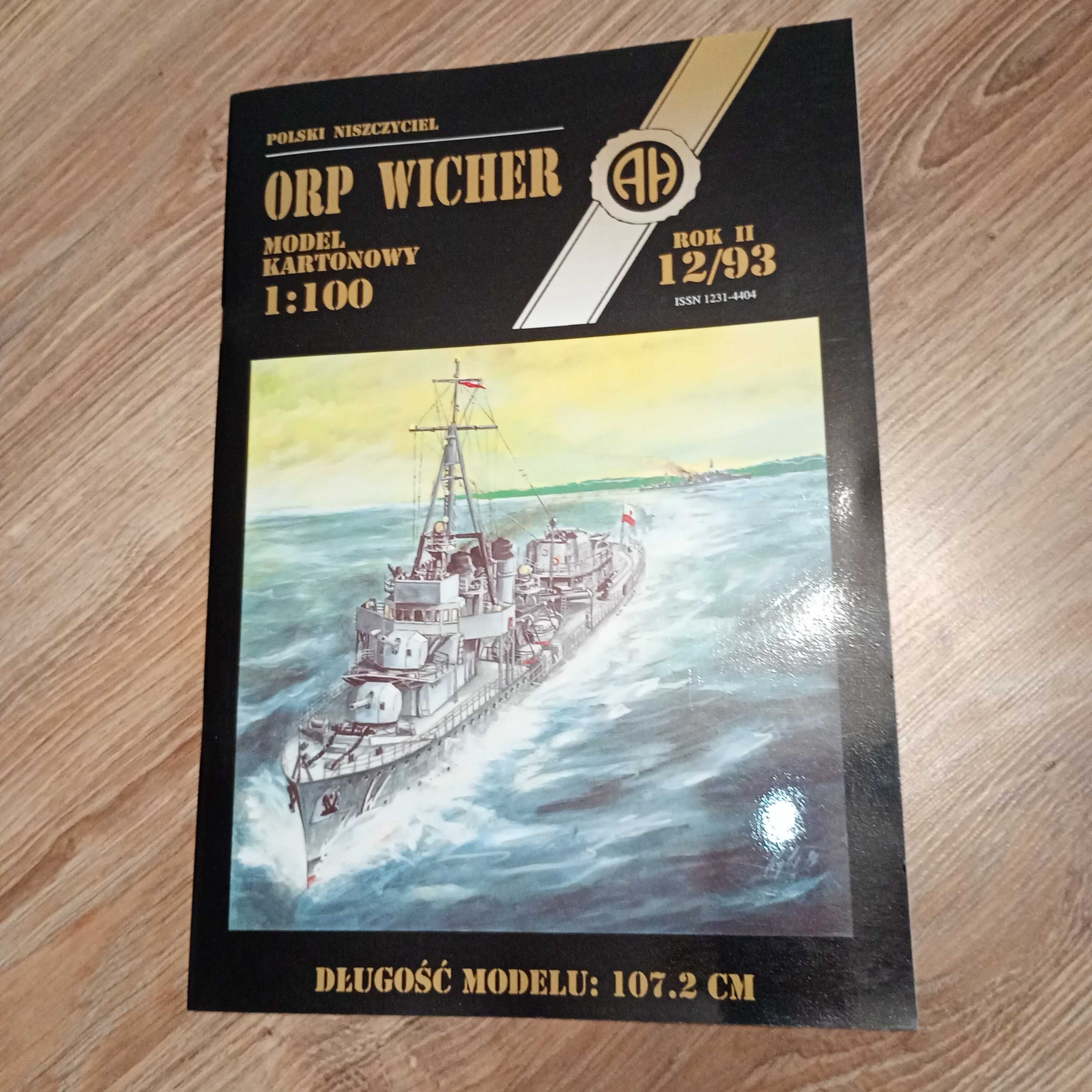 Model kartonowy ORP Wicher 1/100