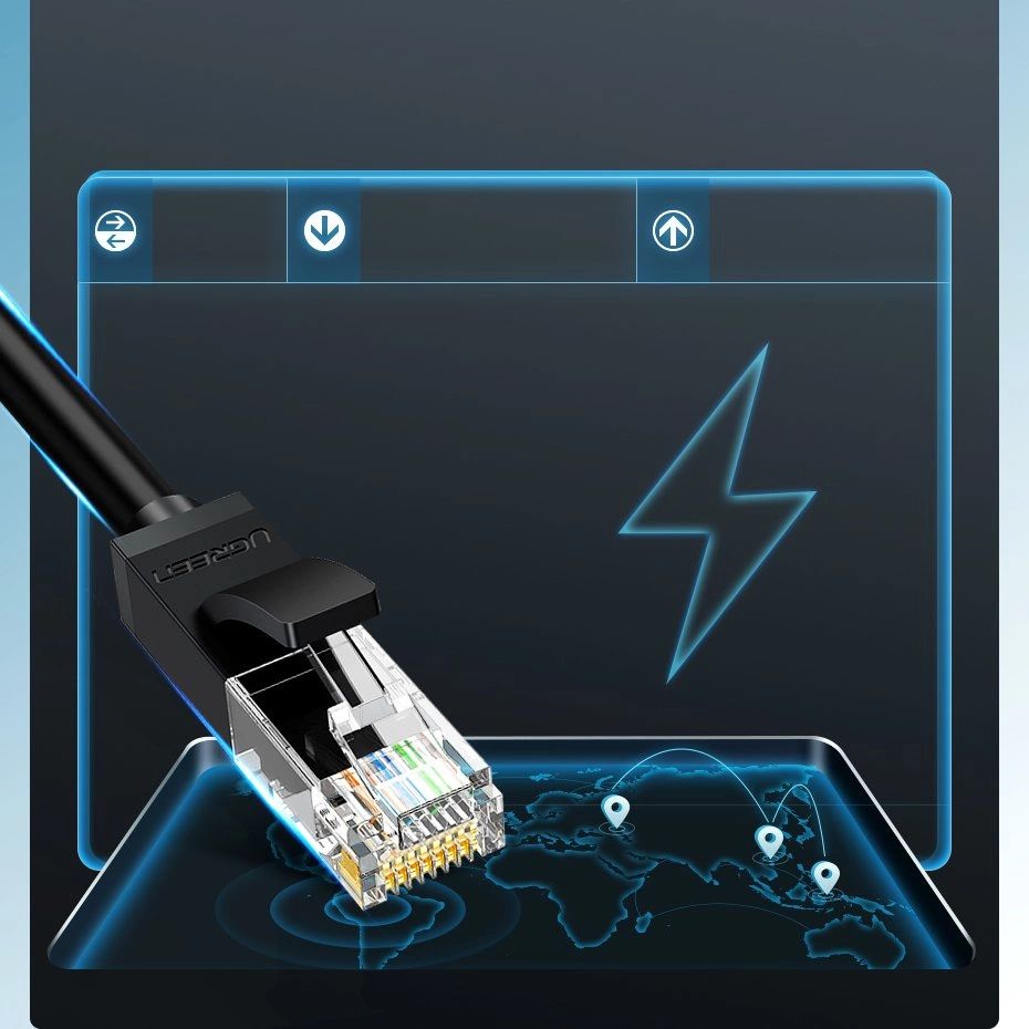 Kabel Sieciowy Ugreen Cat 6 Ethernet Rj45 2M Czarny Do Routera
