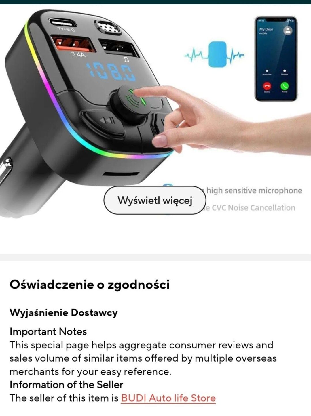 Ładowarka odtwarzacz muzyki MP3.