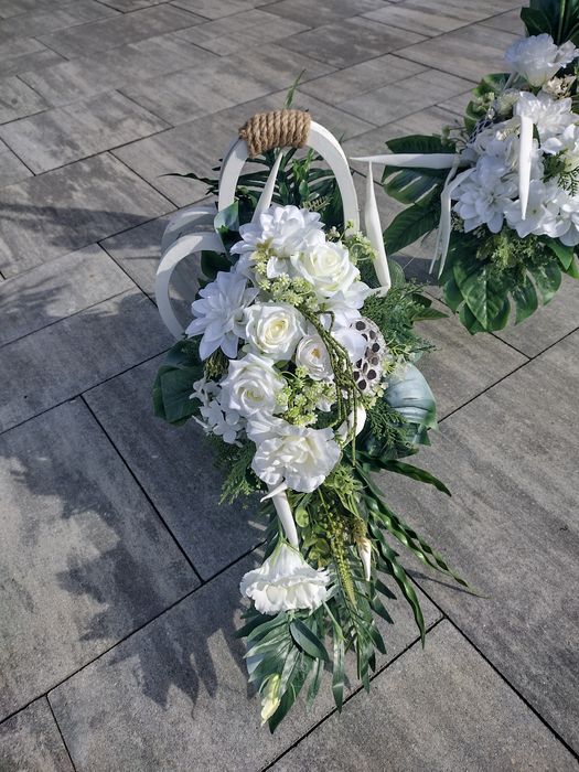 Komplet nagrobny, biały, wiązanka na grób