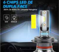 Lâmpadas Led H7 Bevinsee, 50W 6000LM