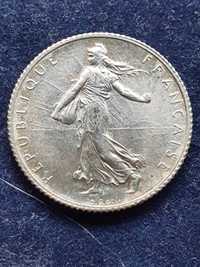 Francja 1 frank  różne roczniki 1898 Semeuse  Srebro Ag