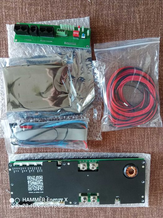 JK BMS PB2A16S20P plus wyświetlacz dotykowy i zestaw okablowania