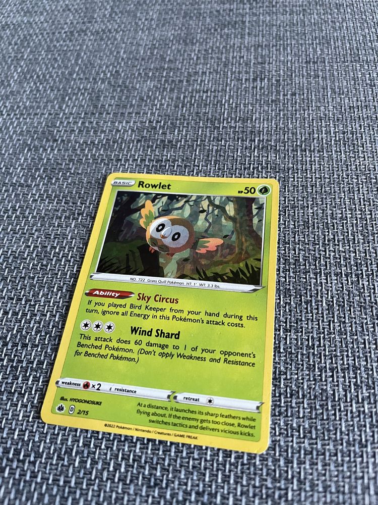 Karty Pokemon lycanroc gx i rowlet