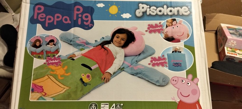 Śpiworek Świnka Peppa + poduszka 160cm
