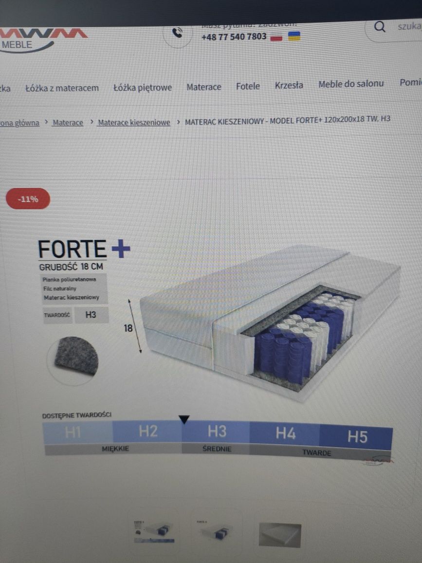 Materac Forte 120x200