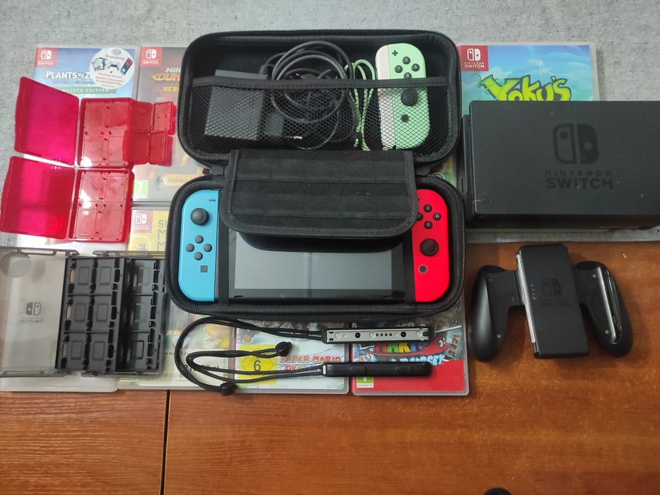 Nintendo switch z całym zestawem grami i akcesoriami