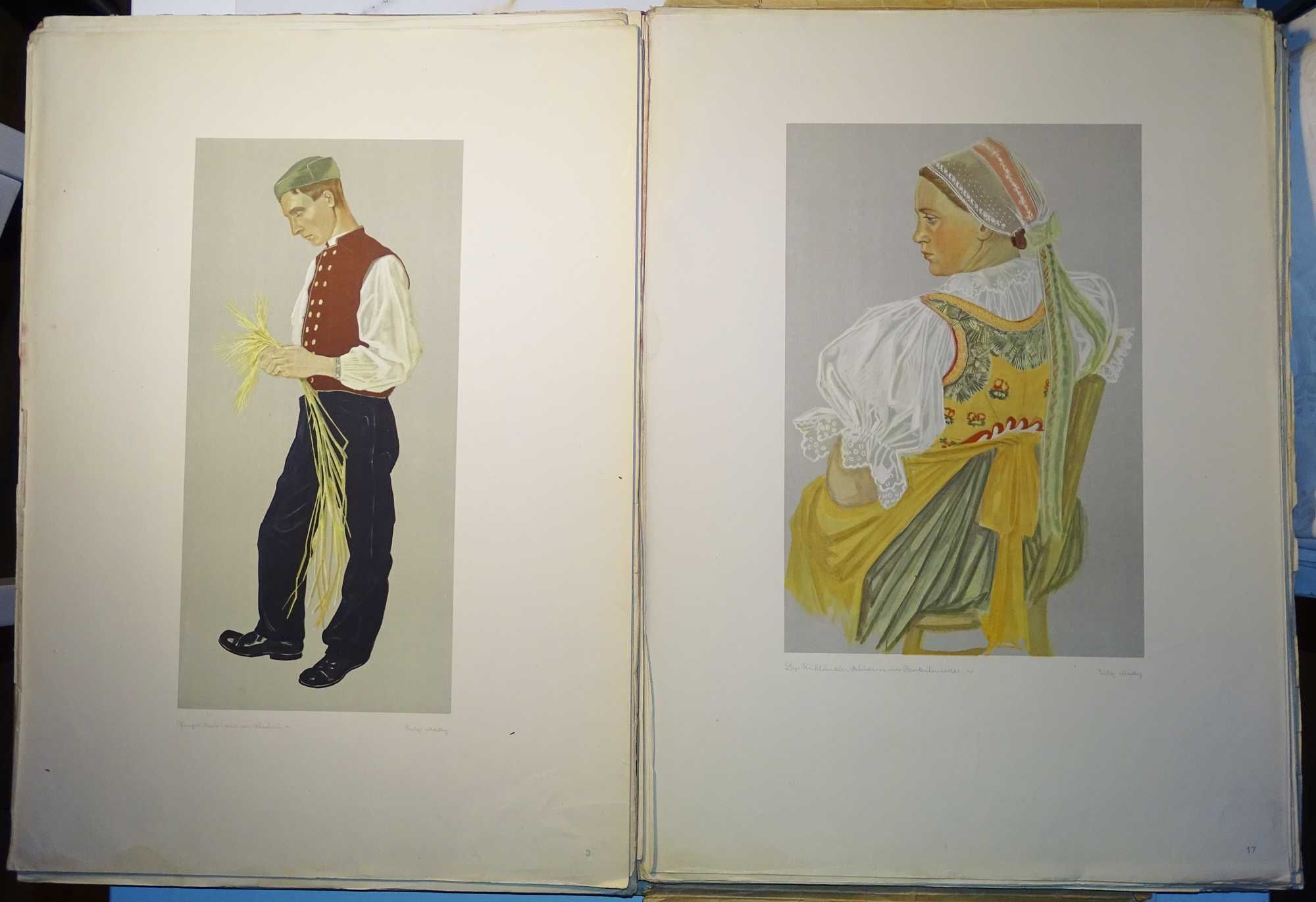 Niemieckie stroje ludowe Sudety 1943 r. autentyk 30 dużych tablic