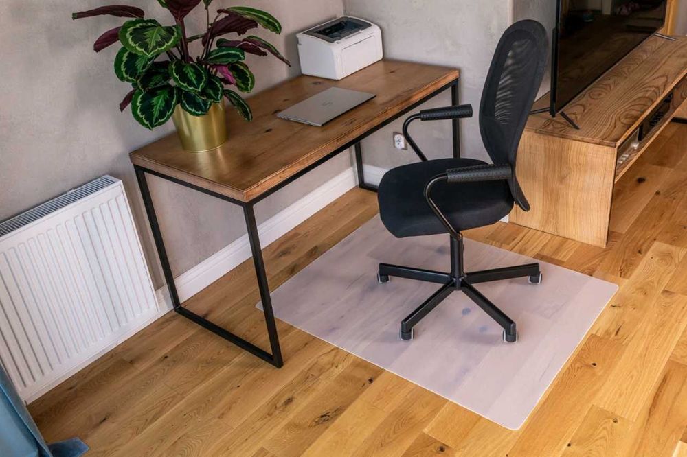 Mata ochronna pod krzesło fotel 90cmx120cm MLECZNA