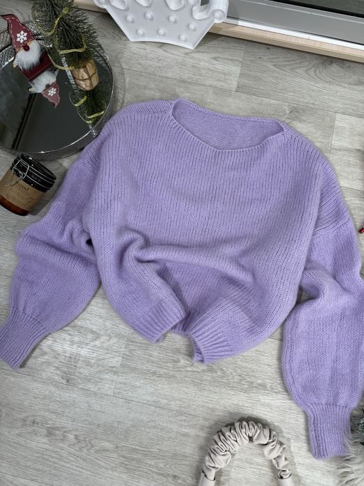 Светр кід мохер , Італія, ліловий колір, теплющий, one size