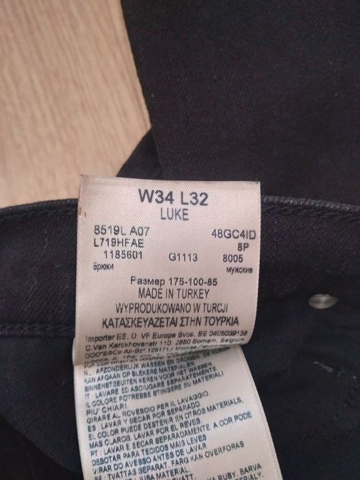 Spodnie Lee Luke W34 L32 czarne jeans