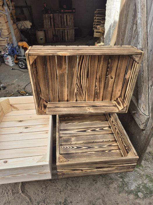 Skrzynka drewniana niska NUMER-8 szlifowana 60×40×13.5