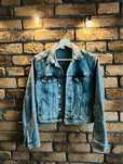 Damska dziecięca kurtka jeansową 36 38 niebieska Denim