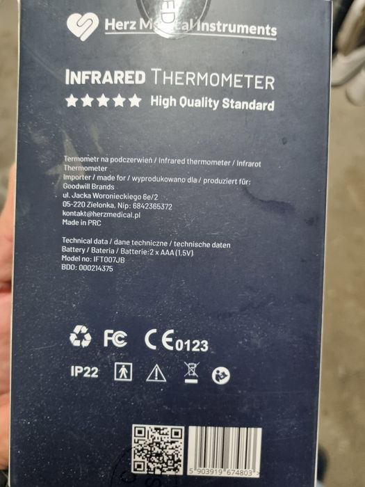 Termometr medyczny Herz YK-IRT2
