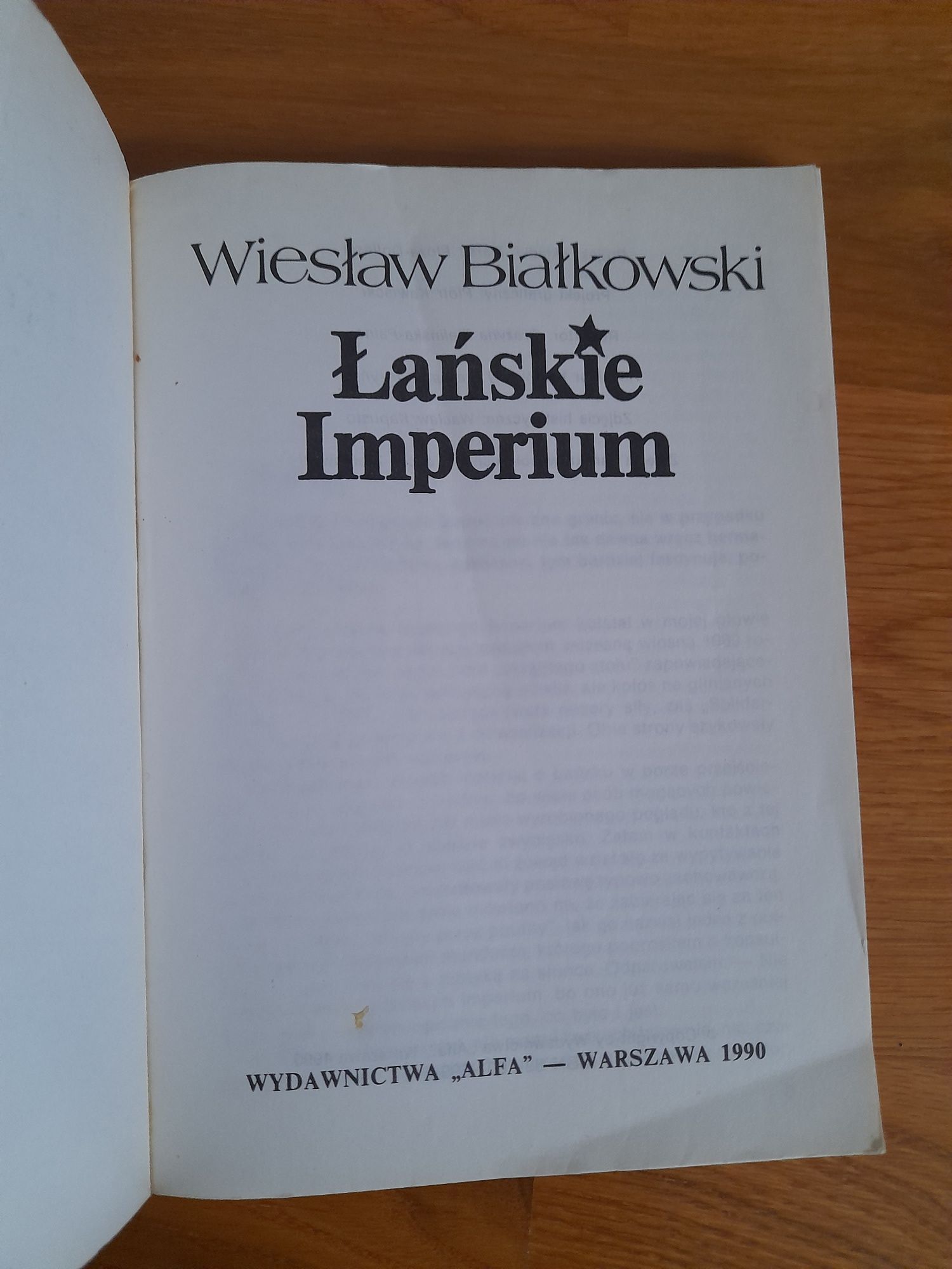 Książka, Wiesław Białkowski, łańskie imperium